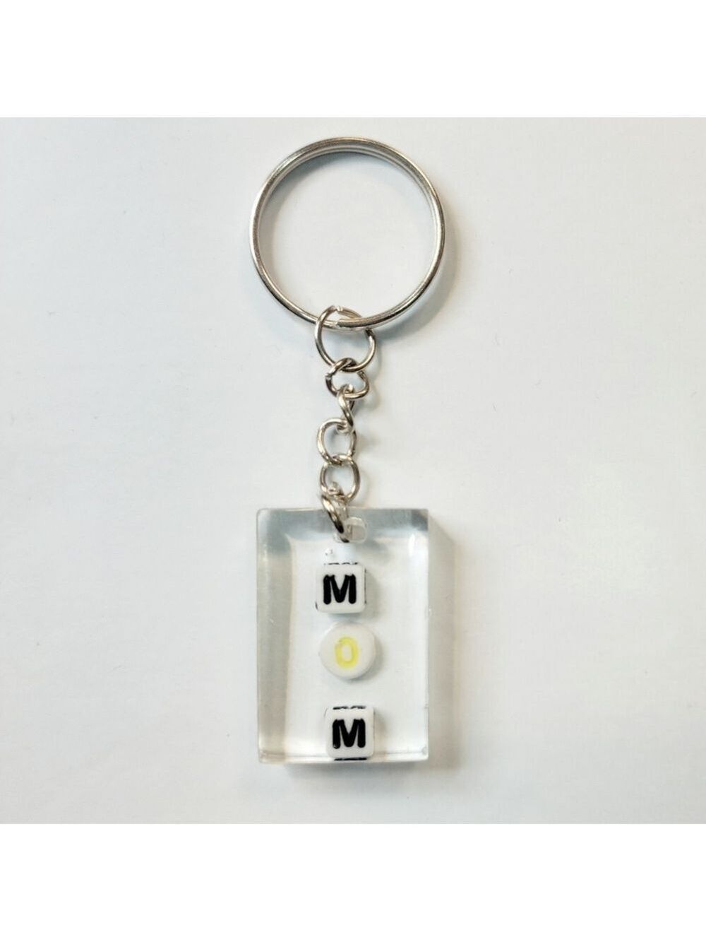 Resin Mom Keychain Handmade Clear